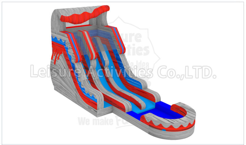 18ft lava stone double lane water slide ripl