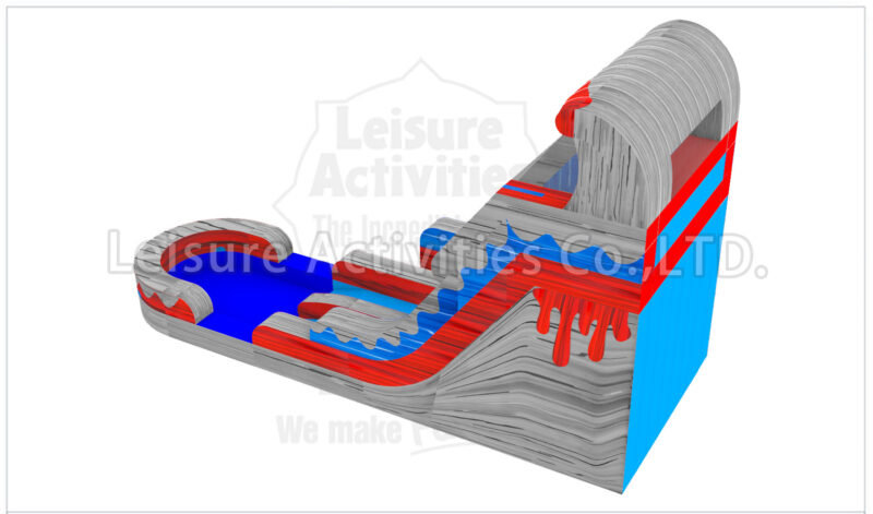 18ft lava stone double lane water slide ripl