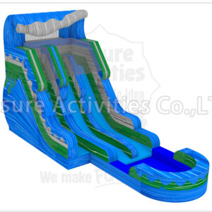18ft marble blue double lane water slide ripl