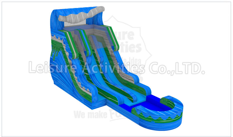 18ft marble blue double lane water slide ripl