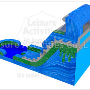 18ft marble blue double lane water slide ripl