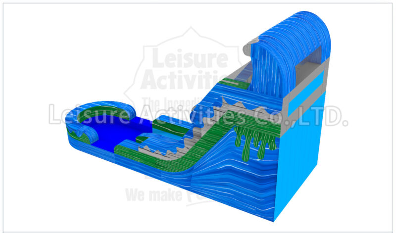 18ft marble blue double lane water slide ripl