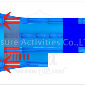 18ft red blue double lane water slide ripl