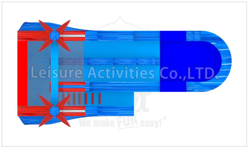 18ft red blue double lane water slide ripl