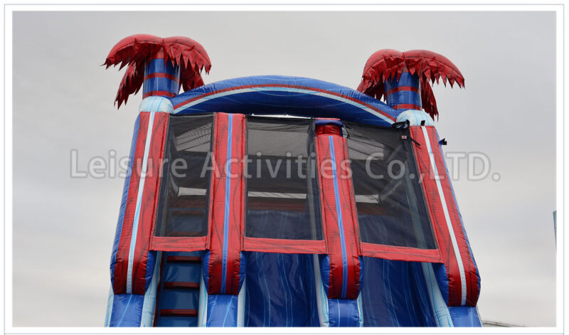 22ft red blue double lane water slide sl