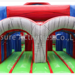 40ft rock climb slide obstacle lava