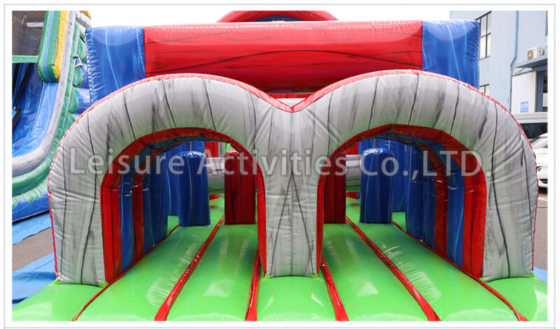 40ft rock climb slide obstacle lava