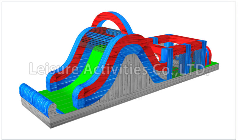 40ft rock climb slide obstacle lava