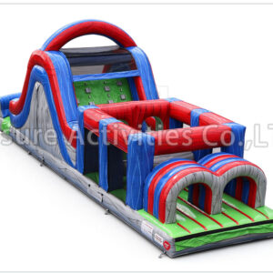 40ft rock climb slide obstacle lava
