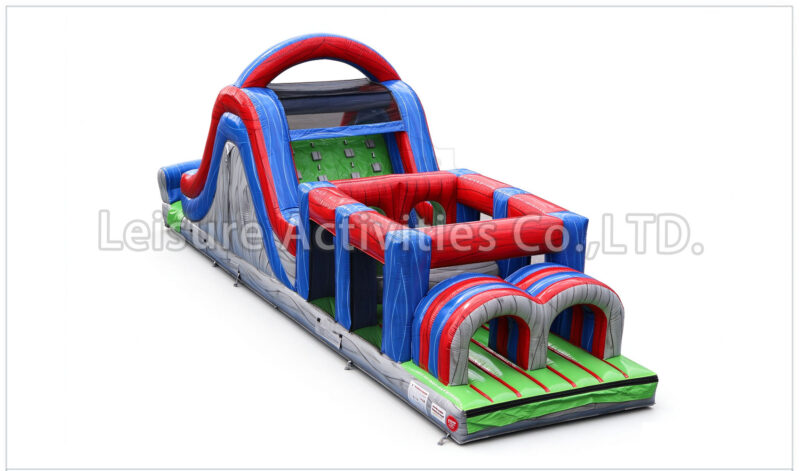 40ft rock climb slide obstacle lava